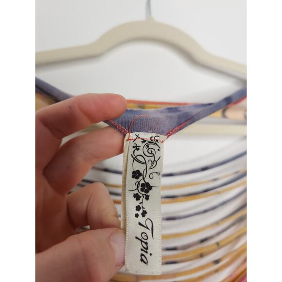 Vintage y2k Topia One Size Beach Summer Swimsuit Cover Surf Tie Dye Hippie - Picture 6 of 7